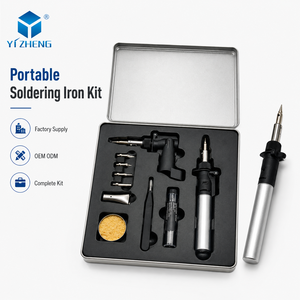 Kit de <span class=keywords><strong>fer</strong></span> à <span class=keywords><strong>souder</strong></span> au gaz butane sans fil 4 en 1 réglable en aluminium et laiton YZ-212, micro-soudeuse, torche thermique, pistolet à chaleur - Product Image 4