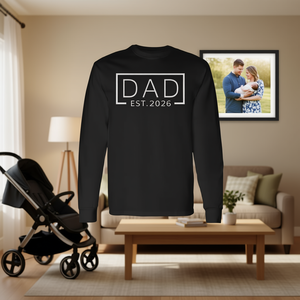 T-shirt à manches longues Dad Est 2026, cadeau pour père de famille nouveau-né, attente de bébé 2026 - Product Image 3