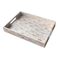 Plateau incrusté de nacre Natural Harmony, fait main, durable et respectueux de l'environnement, rangement vert