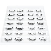Cils faux en vrac, cils naturels en faux vison, bande complète 3D, avec boîte personnalisée