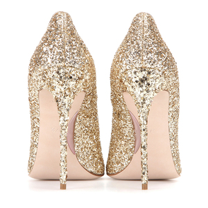 Fashion Shiny Gold Elegant Pencil High Heels Pointed Toe Designer Heels Ladies Sexy Bridal Wedding Gowns <b>Shoe</b> - Product Image 5
