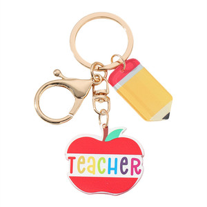 Llavero de moda con diseño de manzana y colgante de dibujos animados para estudiantes, ideal para la temporada de graduación, venta al por mayor. - Product Image 3