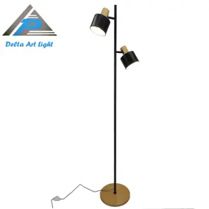 Lâmpada de chão industrial moderna para sala de estar, luminária de metal contemporânea para escritório doméstico, preta, E27