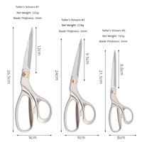 Ciseaux de couture ménagers en acier inoxydable et alliage de zinc, emballage en boîte fenêtrée pour la couture