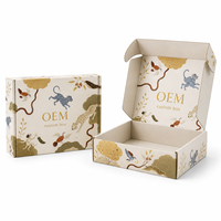 Boîte d'expédition en carton ondulé recyclable imprimée sur mesure, écologique, pliable, avec poignée pour cosmétiques