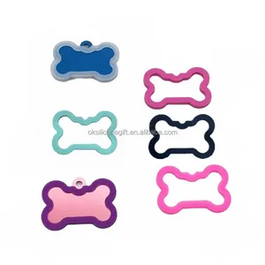 OKSILICONE Lovely Cute Silicone Pet Tag Cover Silicone Rubber Silencers For Pet Tag ID Name Bone Dog Tag Protective Holder