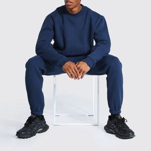 Pantalones de chándal para hombre, traje deportivo con cuello redondo, chándal para trotar con logotipo personalizado y traje liso de color - Product Image 2