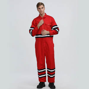 Combinaison de travail ignifuge rouge en coton pour l'industrie pétrolière, chimique et métallurgique de China Shipbuilding Industry Corporation - Product Image 2