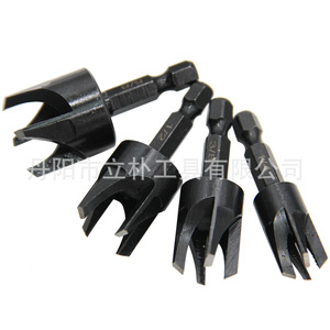 Plug Cutting Bits 4Pcs Imperial Hex Shank Black Claw Type Woodworking Hole Opener Drill Bit Set For Wood - Product Image 3