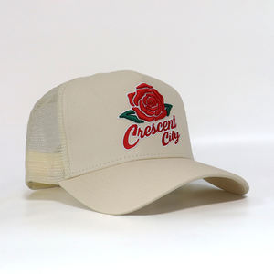 Casquettes d'été Gorras pour adultes avec logo rose, brodées directement par le fabricant, casquettes de camionneur structurées à 5 panneaux pour l'extérieur - Product Image 3