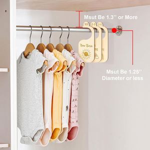 <b>Nursery</b> Organizers for Hanger <b>Wooden</b> Clothes Organizer From Newborn to 24 Months Set of 7 Baby Closet Dividers - Product Image 3