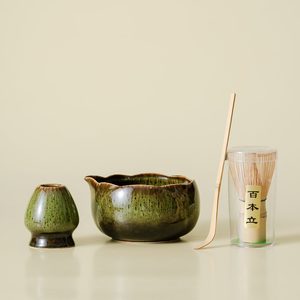 Ensemble de bols en céramique Matcha avec fouet en bambou et passoire en acier inoxydable, design Wabi Sabi pour la cérémonie du thé - Product Image 2