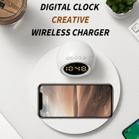 Nuevo Cargador Inalámbrico 3 en 1 de 15W con Reloj Despertador, Luz Nocturna LED y Estación de Carga Inalámbrica con Logotipo Personalizado, Gran Venta 2025