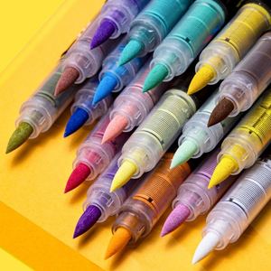 Lot de marqueurs permanents à pointe souple pour peinture acrylique liquide, stylos de peinture pour dessin et peinture en vrac - Product Image 1