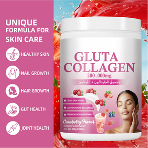 Suplemento Blanqueador de Piel Premium OEM - 300g Colágeno y Gluta White Complex en Polvo para Beber para Mujeres - Product Image 3