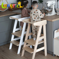 Tour d'apprentissage Montessori multifonction pliable en bois pour tout-petits, pour cuisine et salle de bain
