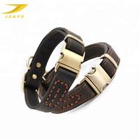 Collier pour animaux de compagnie en cuir véritable réglable et personnalisable, cousu à la main, boucle à dégagement rapide en laiton, anti-frottement, anneau en D renforcé