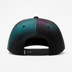 Casquette de golf OEM personnalisée en maille perforée avec logo, 5 panneaux, visière légèrement incurvée, snapback, patch en caoutchouc imperméable - Product Image 4