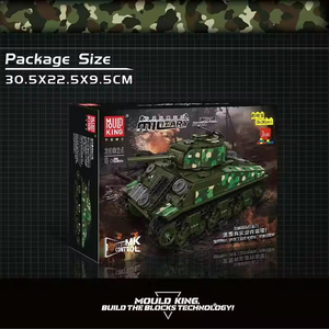 20024 Mould King Vehículos Militares Estadounidenses Tanque <span class=keywords><strong>Sherman</strong></span> M4 Ladrillos Técnicos Batalla Tanques de la Segunda Guerra Mundial Set de Construcción de Bloques Juguete Regalo - Product Image 6