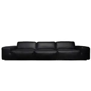 Hot selling Modern Italian style Living room Soft Full leather sofa.