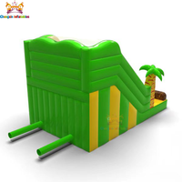 Grand château gonflable à thème animalier avec toboggan sec en PVC, capacité de 200 kg pour 10 passagers, installation facile, garantie de 3 ans