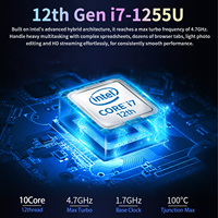 Nouveau PC portable gaming 2026 en gros, vente chaude, Intel i7-1255U 10 cœurs 2,1 GHz, écran FHD IPS 14 pouces 1920x1080, SSD, clavier anglais, châssis métallique