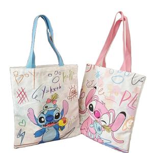 Groothandel Cartoon Stitch Canvas Tas Simpele Schattige Schoudertas Grote Capaciteit Tote Bag Studenten Canvas Schooltas - Product Image 1