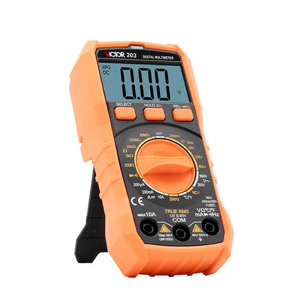 VICTOR 203 1999 Zählt LCD-Anzeige Kleiner True RMS Digital Multimeter Tester Auto Range 600V 10A AC DC NCV-Messung