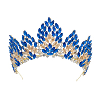 Couronnes de mariage en diamant de luxe élégantes neuves en gros, rouge, bleu, lilas, violet, pour mariée, Miss Europe, pour anniversaire de mariage