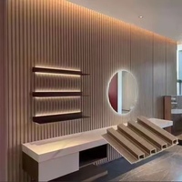 Panneaux muraux imperméables WPC pour hôtels et villas, panneaux décoratifs flexibles pour plafonds, panneaux à rainures pour la décoration intérieure