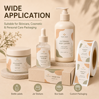 Étiquettes personnalisées pour soins de la peau, autocollants circulaires transparents en PET amovibles pour pots de sérum et crème, anti-humidité, étiquette privée, autocollant longue durée