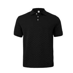 Polo <span class=keywords><strong>pour</strong></span> <span class=keywords><strong>homme</strong></span> de style américain, <span class=keywords><strong>en</strong></span> jacquard lourd, design simple, décontracté, business, golf, tricot ample à manches courtes - Product Image 3