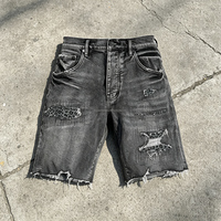 Shorts en jean déchirés et délavés taille haute vintage personnalisés pour hommes – Fabricant de shorts en jean amples sur mesure pour hommes