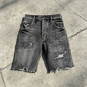 Pantalones Cortos <span class=keywords><strong>de</strong></span> Mezclilla para <span class=keywords><strong>Hombre</strong></span>, Estilo Vintage, Cintura Alta, Desgastados, Rotos, Personalizados, Fabricante <span class=keywords><strong>de</strong></span> Pantalones Cortos <span class=keywords><strong>de</strong></span> Mezclilla Holgados para <span class=keywords><strong>Hombre</strong></span> - Product Image 3