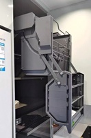 Cesto Deslizante Elevatório de Duas Seções para Armário Superior de Geladeira, Cesto Deslizante Profundo de Duas Seções para Armário Alto de Eletrodomésticos