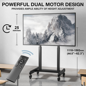 Lớn Heavy Duty Chiều cao có thể điều chỉnh TV cán tầng đứng cơ giới điện thoại di động giỏ hàng với bánh xe bánh điều khiển từ xa cho 100 inch - Product Image 3