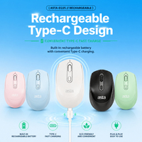 ASTA 2.4G Mouse Nirkabel Isi Ulang 1200 2400 3600 DPI Plastik Ergonomis Mouse Logo Kustom Untuk Penggunaan Kantor Grosir