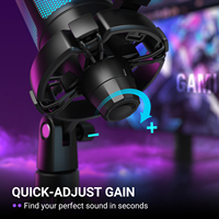 Microphone de jeu FIFINE A6V RGB, microphone à condensateur USB avec réglage rapide du gain et fonction de sourdine à une touche pour PC, streaming, podcasting, enregistrement