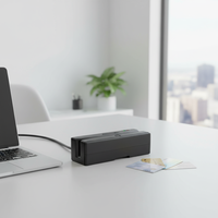 Lecteur/graveur de cartes à bande magnétique à trois voies MSR100 avec ports USB et RS232, matériau ABS, 13,56 MHz, distance de lecture de 0 à 3 m