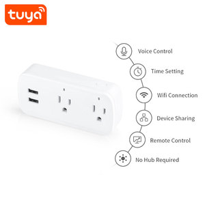 Tuya WiFi US Smart <strong>Plug</strong> <strong>Extender</strong> with 2 USB Ports 2 AC Outlets Alexa Google Home Wireless Multi Socket OEM Wholesalel PST-BSD08 - Product Image 2