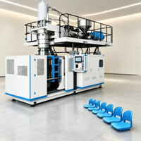 Ligne de production de moulage par soufflage tout-en-un pour chaises en plastique, avec mélangeur, refroidisseur, convoyeur, solution complète OEM
