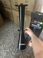 Hookah Shisha Hitam Murah 60cm, Portabel, Langsung dari Pabrik, Model Slim Waist dengan Tabung Plastik Panjang, Set Lengkap untuk Bar dan KTV