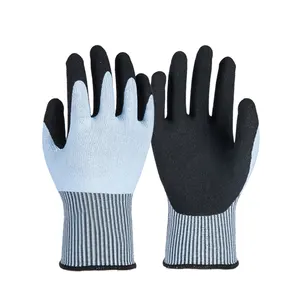 Лидер продаж, перчатки из черного пенопласта и нитрильного покрытия, устойчивые к порезам, ANSI A4
