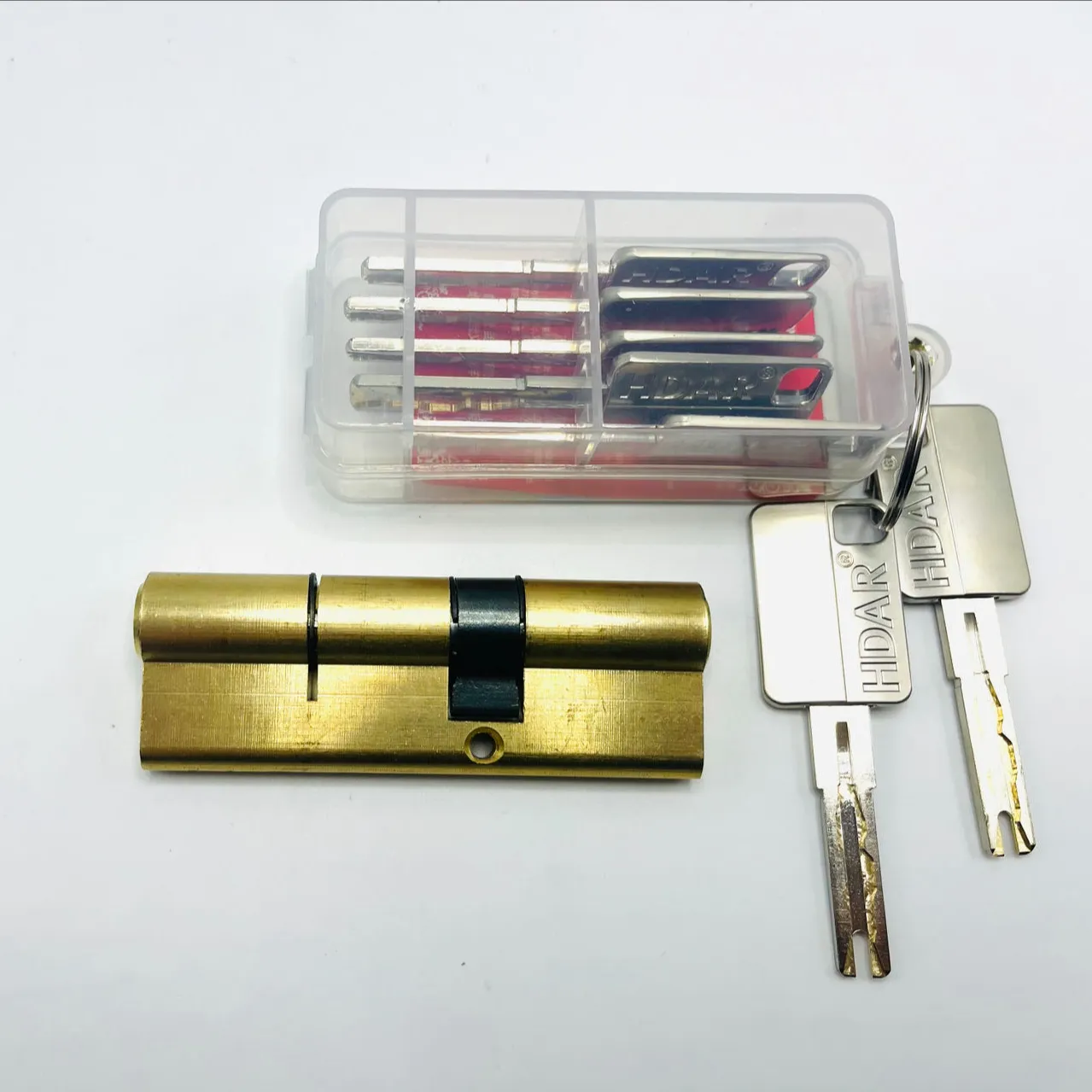 High anti-theft and force opening ability double open brass lock cylinder