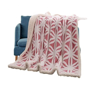 Ấm hai mặt Jacquard flannel lông cừu <span class=keywords><strong>Sherpa</strong></span> ném chăn - Product Image 2