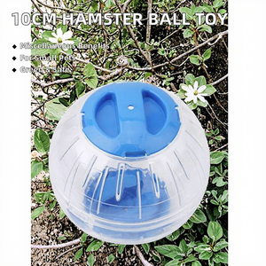Mainan Jogging transparan bola lari plastik 5cm tahan lama Aksesori hewan peliharaan kecil ramah lingkungan untuk rumah hewan peliharaan hamster Chinchillas - Product Image 2