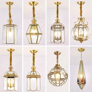 Suspension de grenier en métal rural rétro en laiton pour l'extérieur Suspension d'extérieur à LED en verre industriel rétro - Product Image 5