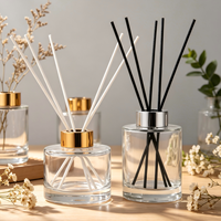 Diffuseur d'huiles essentielles en verre vide sur mesure (50 ml, 100 ml) – Bouteille diffuseur de parfum simple avec bouchon à vis et sérigraphie