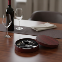 Ensemble d'ouvre-bouteilles en acier inoxydable FEI TSWEI avec décapsuleur et fonctions de coupe-papier, coffret cadeau en bois