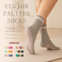Chaussettes de sport respirantes antidérapantes pour hommes et femmes avec logo personnalisé, chaussettes de yoga respirantes en coton pour l'extérieur